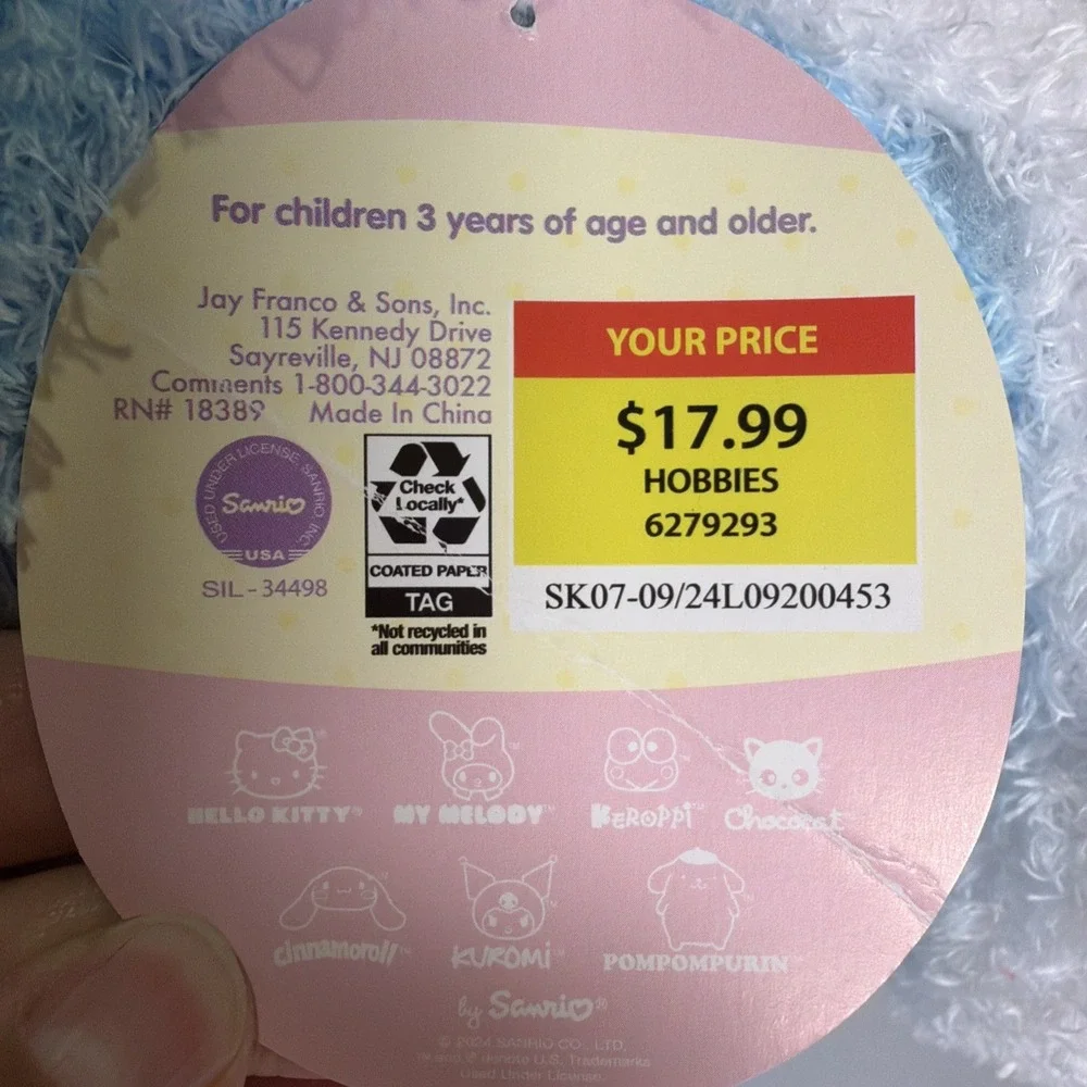 @@***NWT - Sanrio Cinnamoroll Blue Easter Rabbit Large Plush ***@@